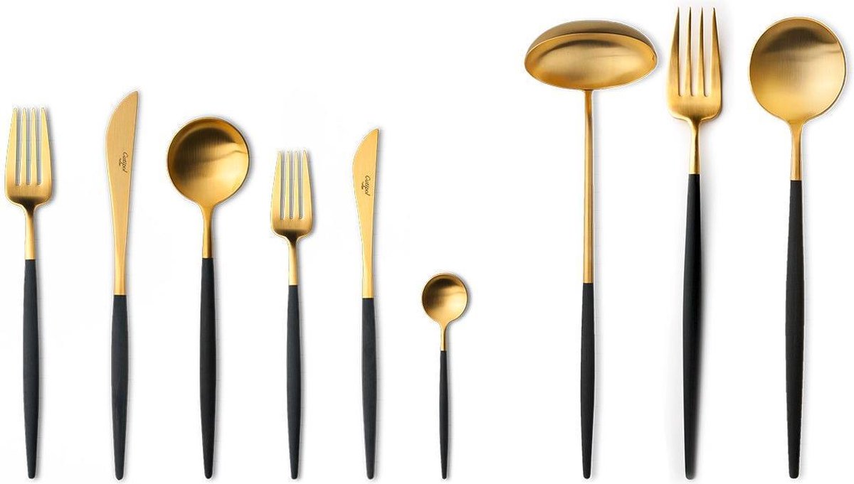Goa - Zwart/Goud - Bestekset 75-delig // Cutipol