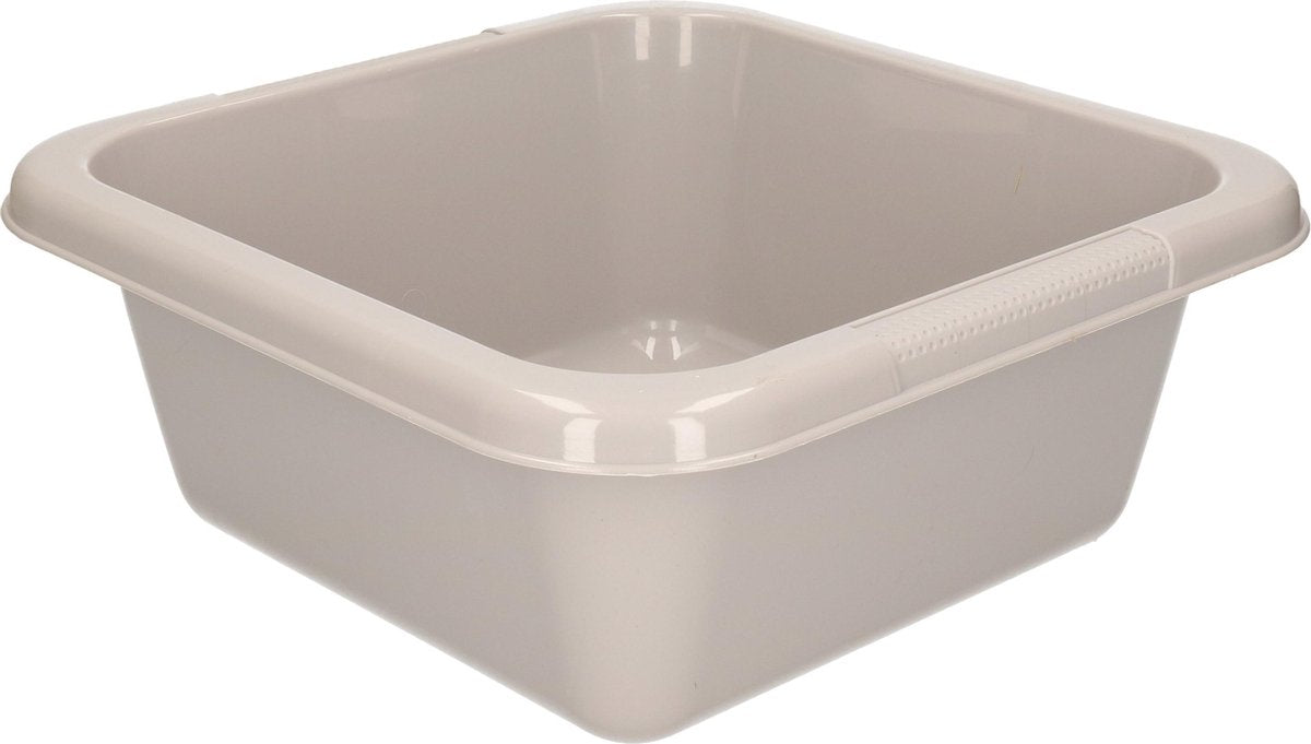 Vierkante afwasteil / afwasbak grijs 7 liter - camping / handwas afwasteilen