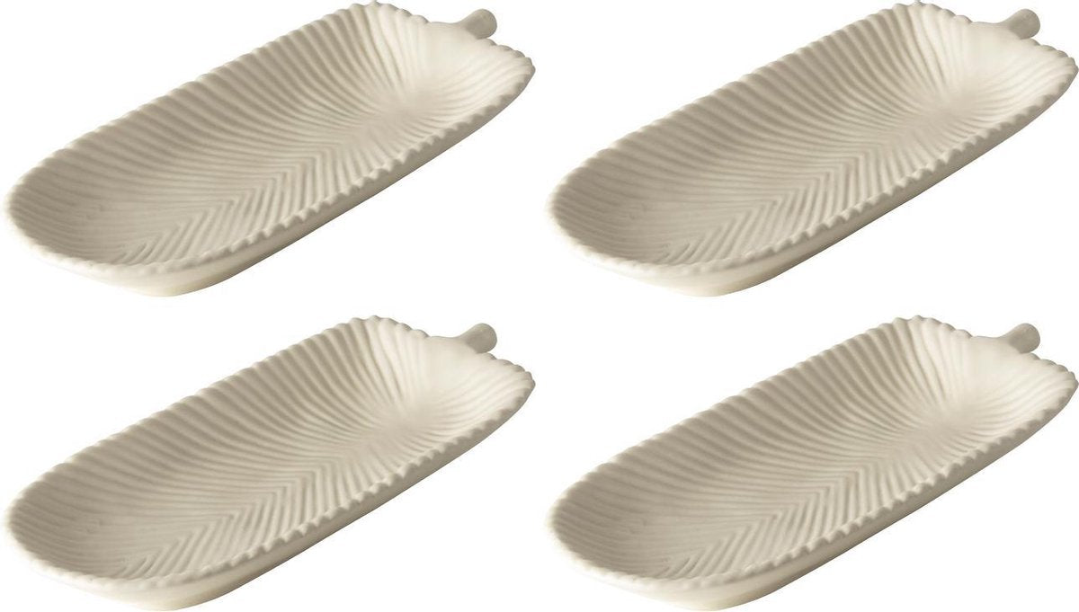 Deco schaaltje 24cm Wit - set 4 stuks