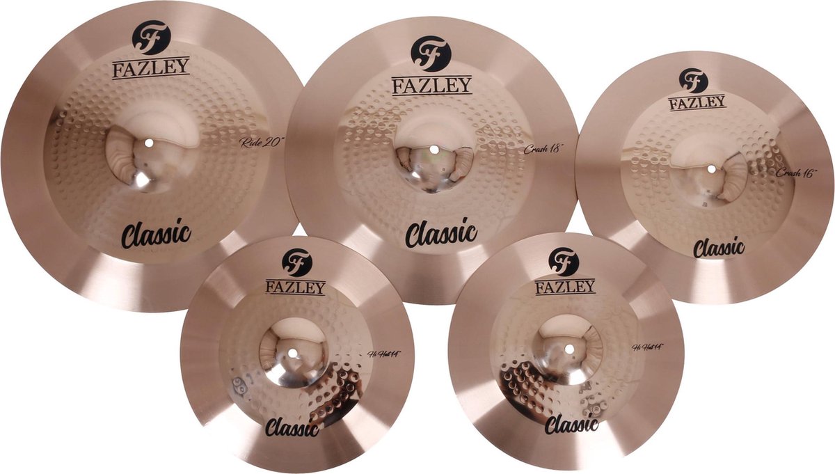 Fazley CYM Classic Kit vierdelige bekkenset 14+16+18+20 met tas
