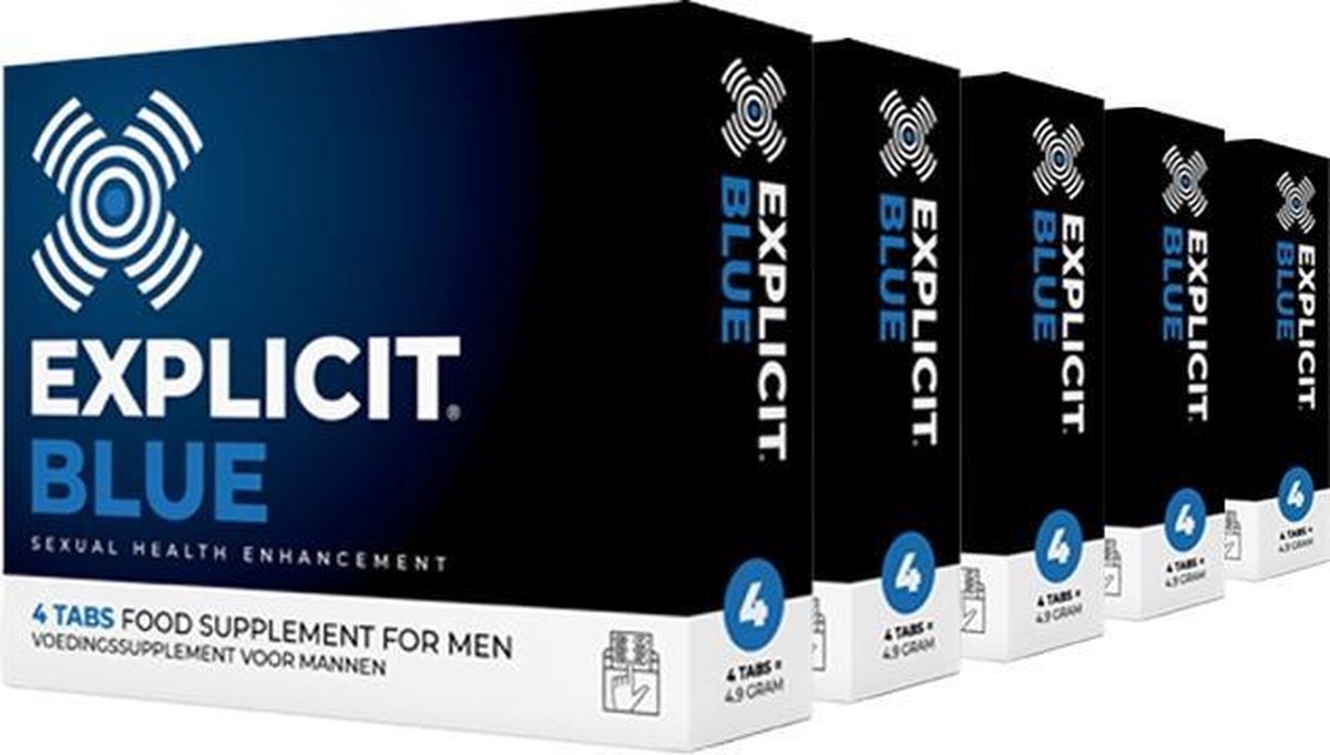 Explicit Blue - Erectie Pillen - 20 stuks - Libido verhogende Voedingssupplementen