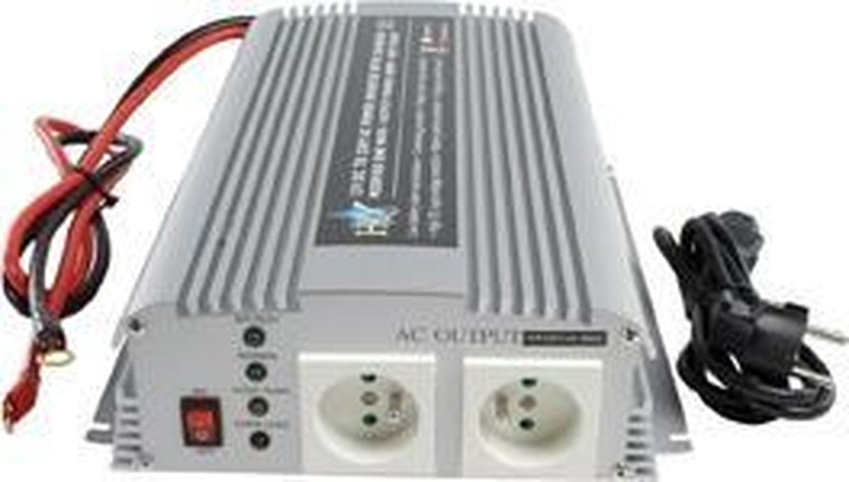 HQ Gemodificeerde Sinus Omvormer 12 VDC - AC 230 V 1000 W - Belgisch/Frans Stopcontact