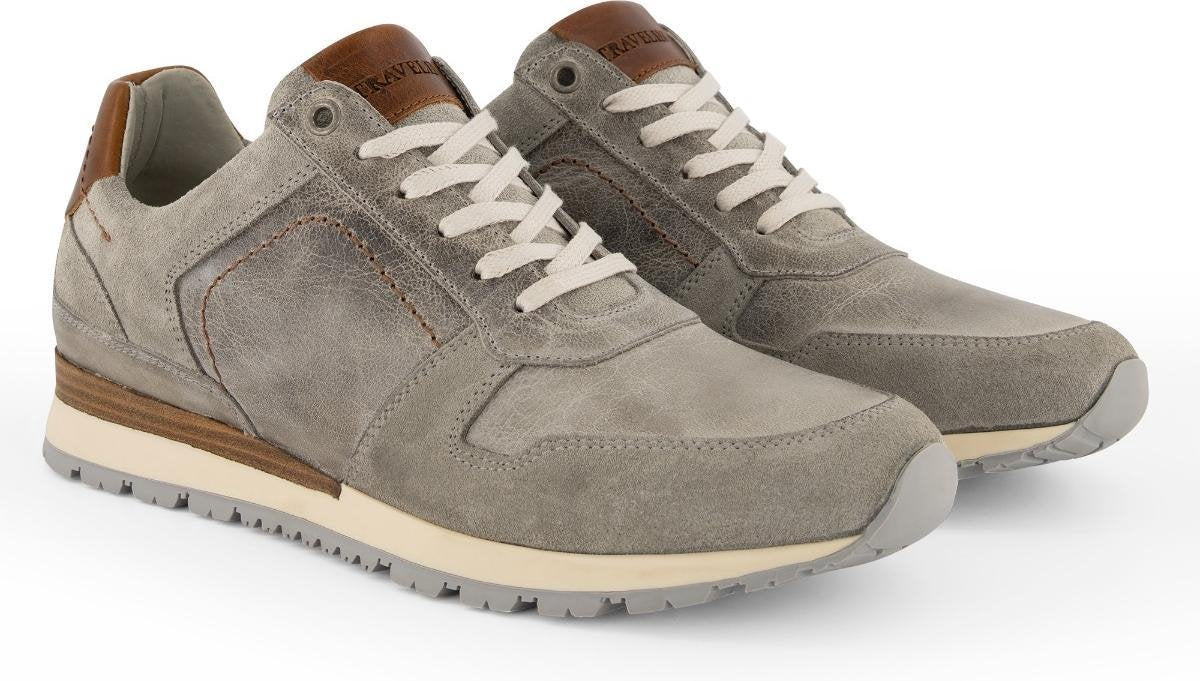 Travelin' Welton - Sportieve Leren Herensneaker - Licht Grijs Leer - Maat 41