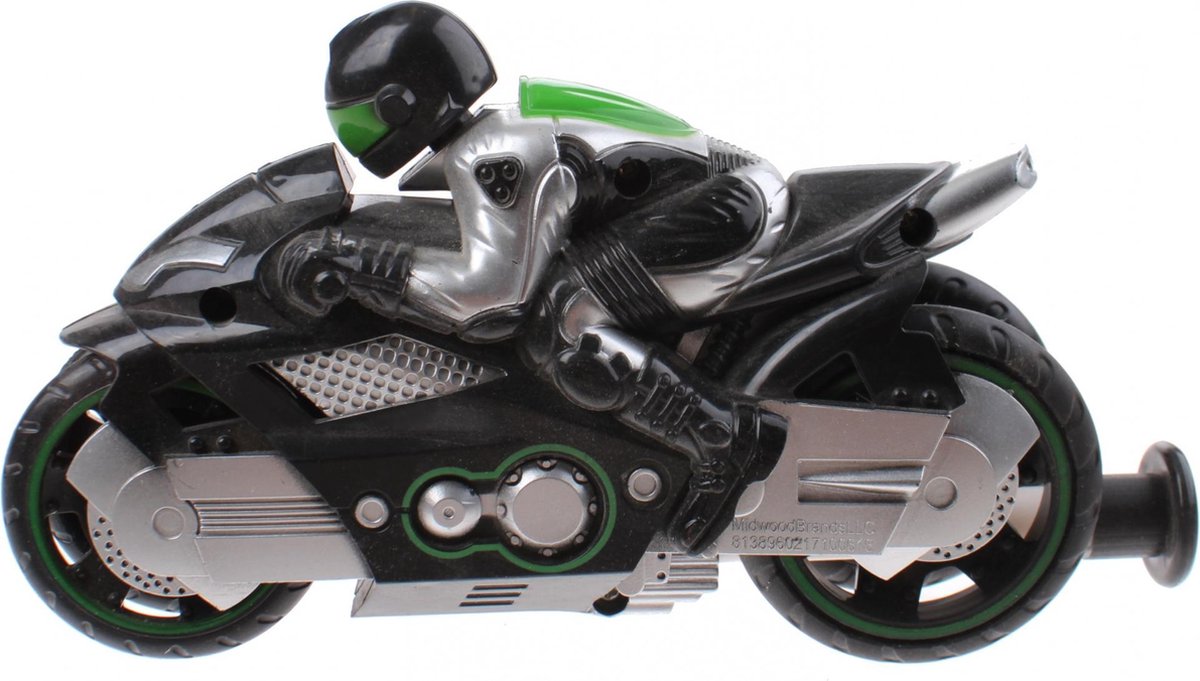 Jonotoys Motor Met Afschietfunctie Jongens 15 Cm Zilver/groen