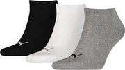 PUMA Quarter Plain Enkelsokken - 3 pack - Zwart/Wit/Grijs - Maat 39-42