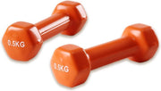 Foxfit Dumbbell set - 2 x 0.5kg - Rubber - Oranje