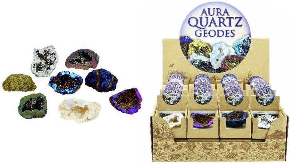 Aura quartz geodes (100% natuur kristal)