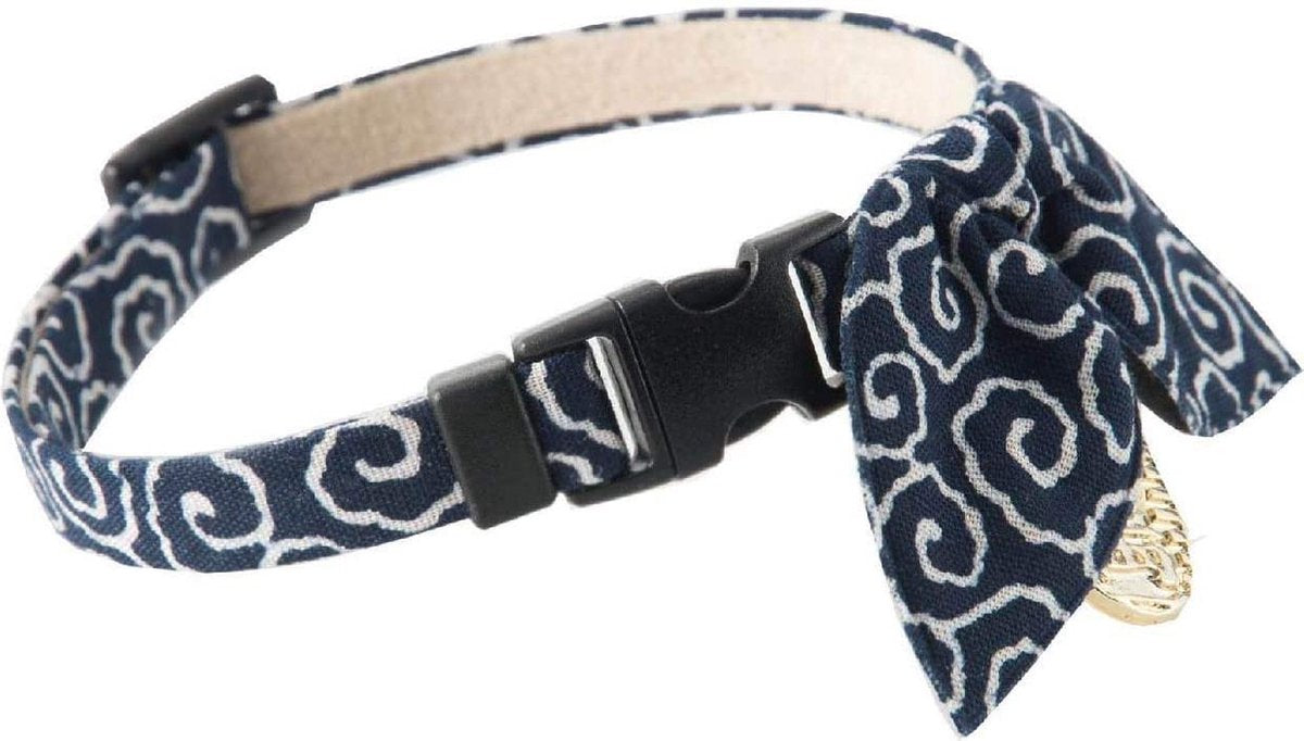 NECOICHI Ninja kattenhalsband in marine blauw