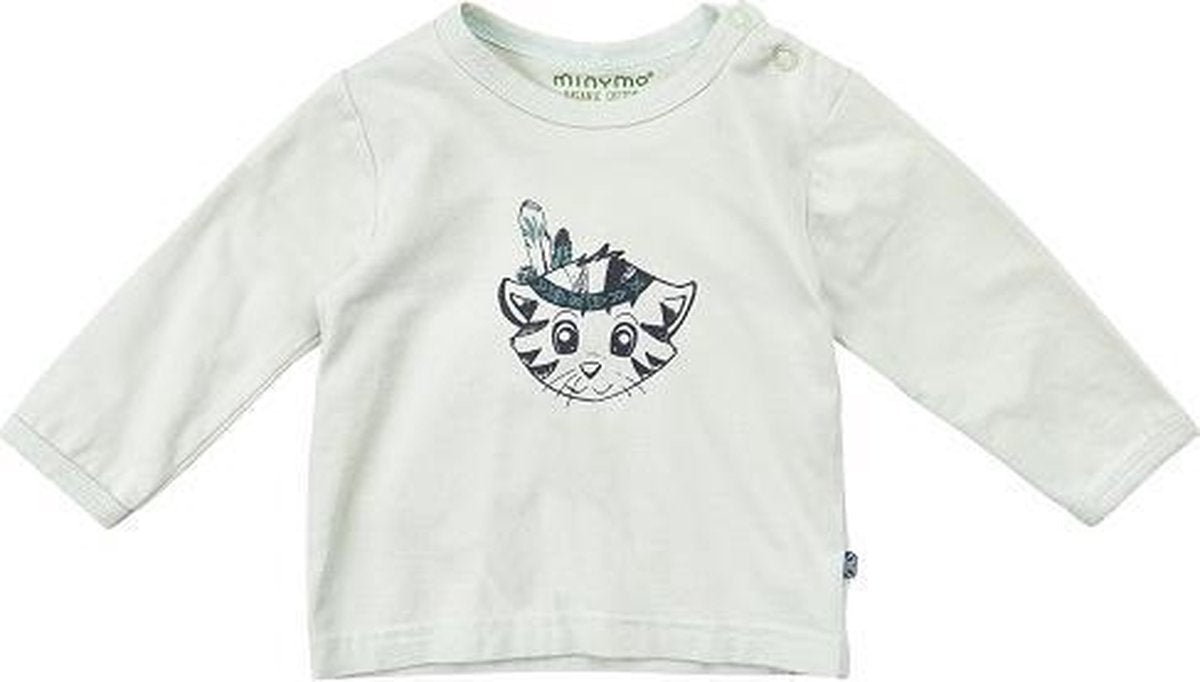 Minymo - jongens shirt - lange mouwen - blauw - Maat 74