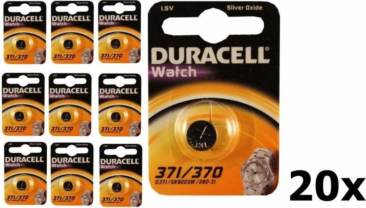 20 Stuks - Duracell 371-370/G6/SR920W knoopcel