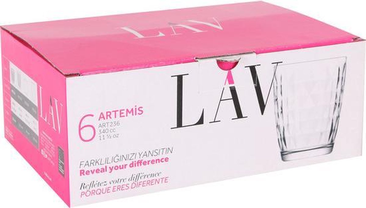Glazenset LAV New Artemis (340 ml) (6 uds)