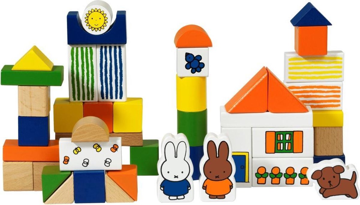 Nijntje Blokkenton met 50 houten blokjes