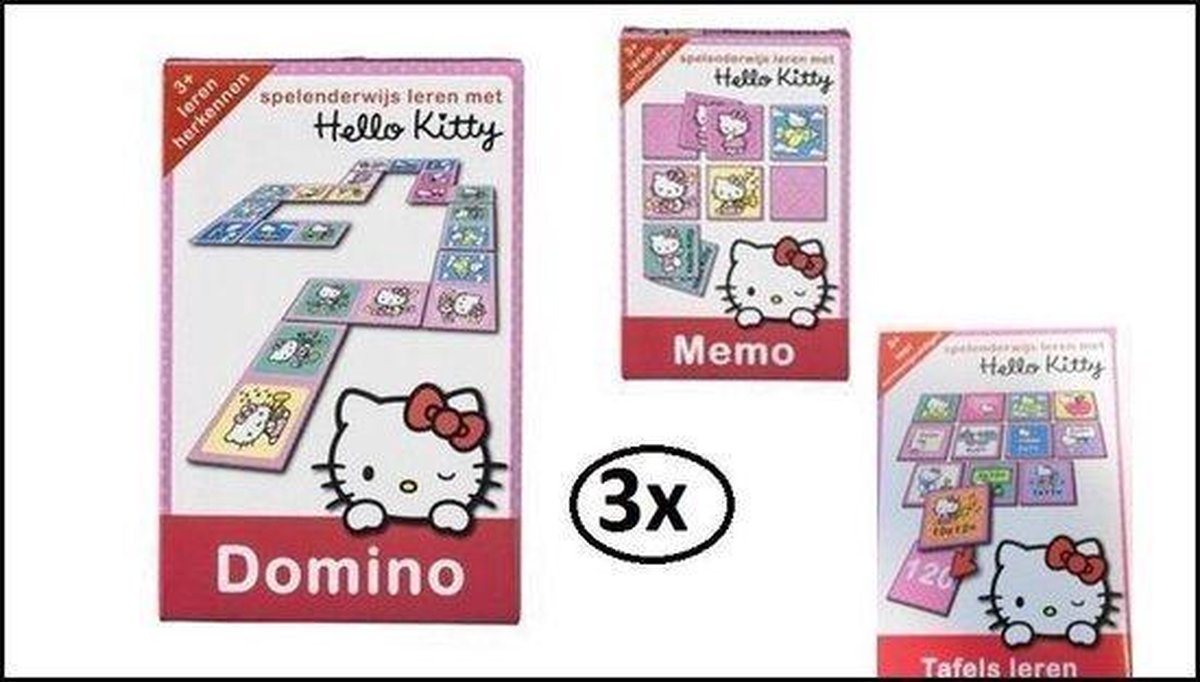 Hello Kitty Spellen set - sinterklaas kado spel memo domino tafels hello kitty