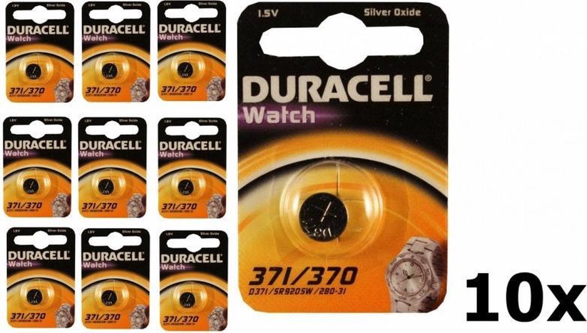 10 Stuks - Duracell 371-370/G6/SR920W knoopcel