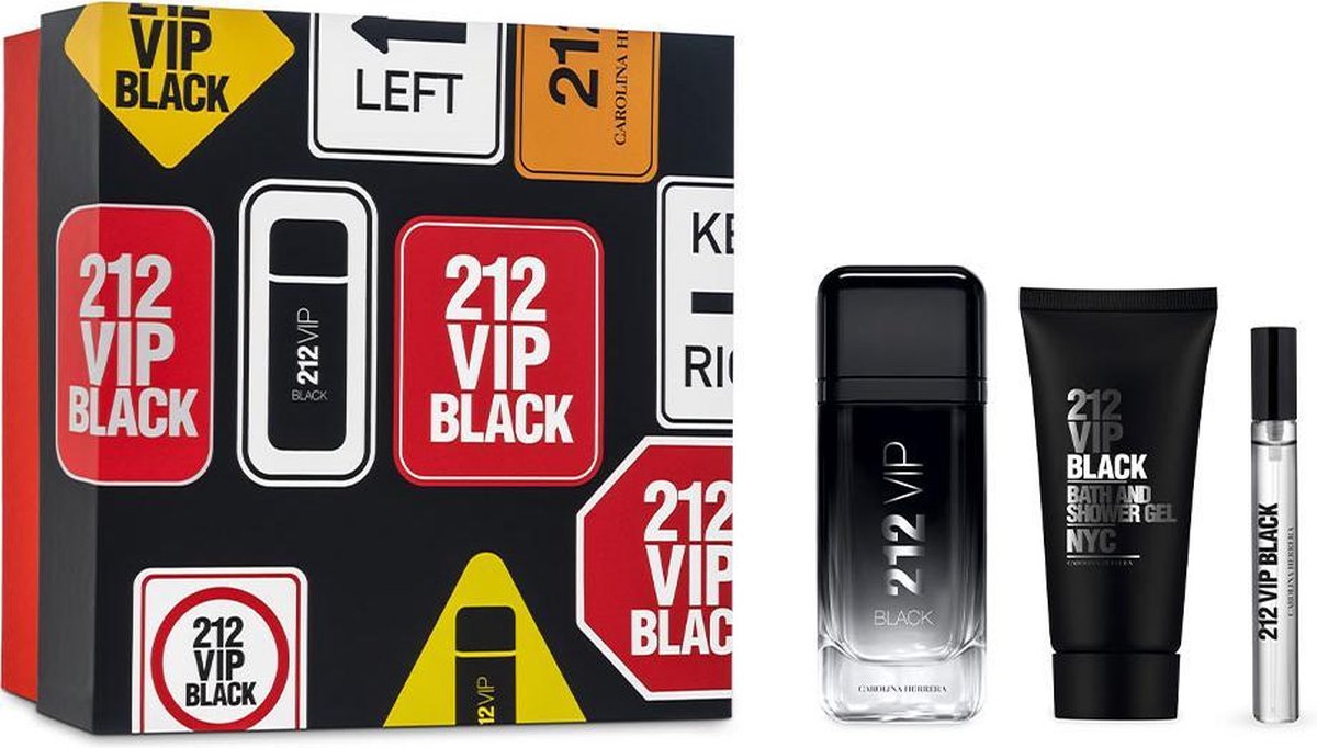 212 Vip Black Lote 3 Pz edp vapo 100ml + shower gel + edp 10ml