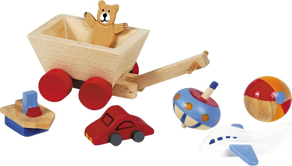 Goki Houten poppenhuis kinderkamer accessoires 7-delig
