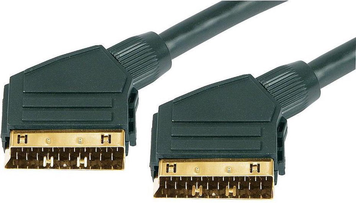 Scart kabel 1 meter zwart verguld