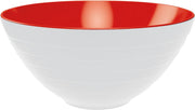 Zak!Designs Twotone Wave Kom - Incl. Saladebestek - Melamine - Ø 28 cm - Wit/Rood