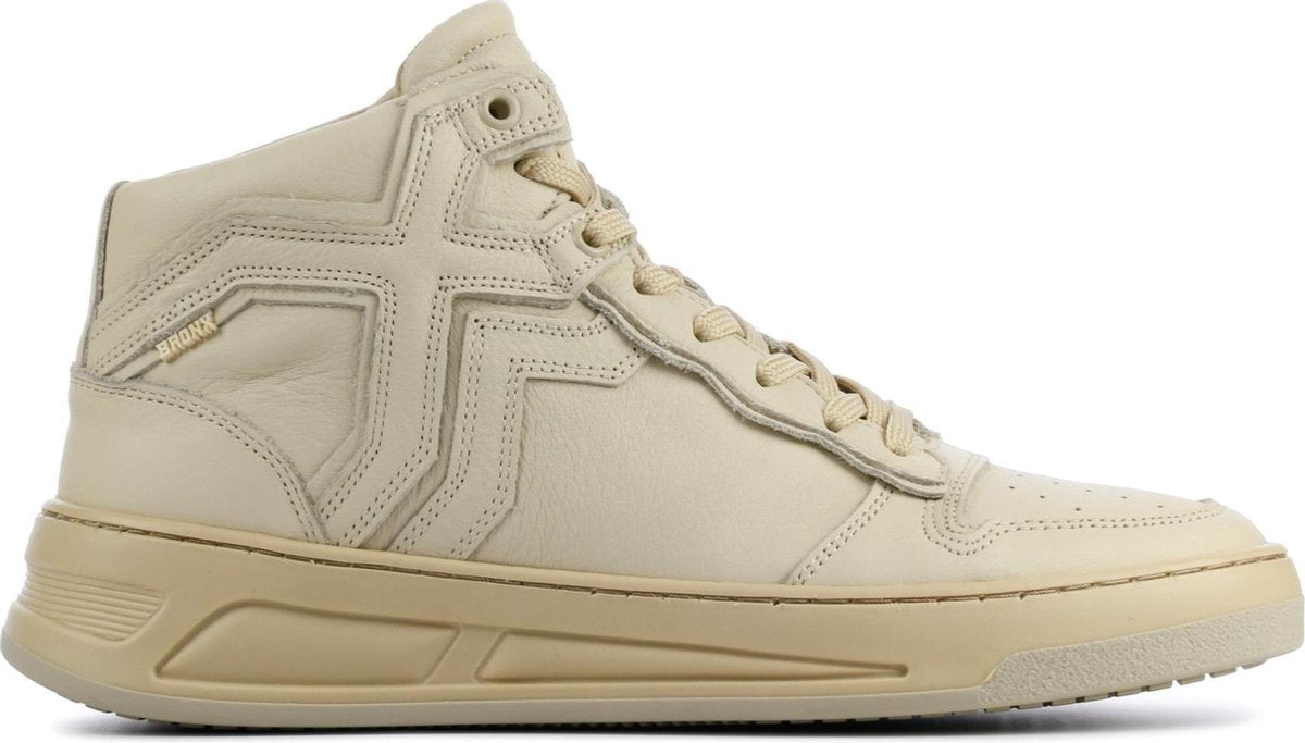 Bronx Vrouwen Leren Hoge sneakers / Damesschoenen 47325-a - Beige - Maat 40