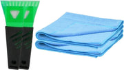 IJskrabbers autoramen set - 2x Kunststof ijskrabbers van 17 cm met 2x stuks anti condensdoeken van 40 x 40 cm