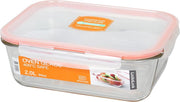 Lock&Lock Glazen ovenschaal met deksel | Glazen vershoudbakje - Rechthoekig – 2 liter – 25