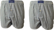 Embrator 2-stuks mannen Boxershort geweven katoen wit/blauw/oker XL