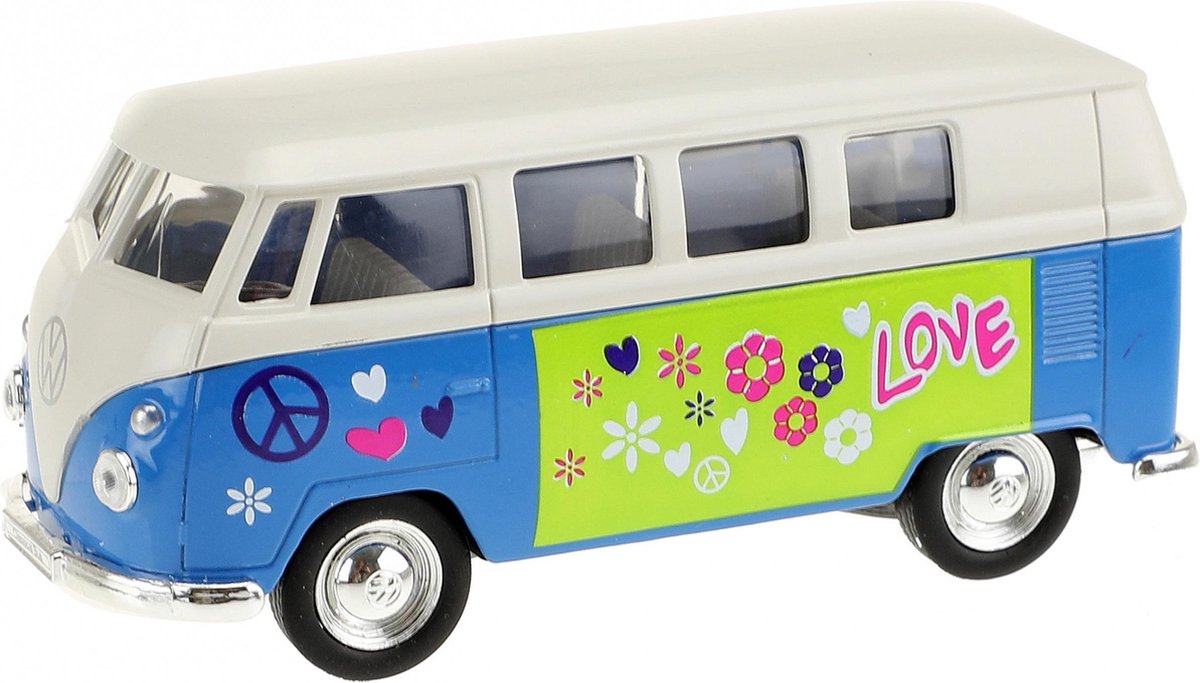 Welly Hippie Volkswagen Bus Blauw 10