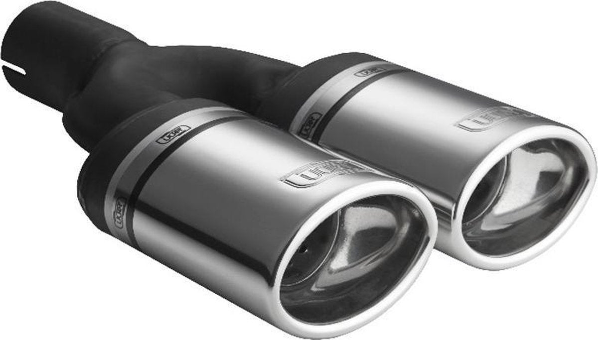 Ulter Sport Uitlaatsierstuk Dubbel Ovaal 50 Mm 27 Cm Rvs Zilver