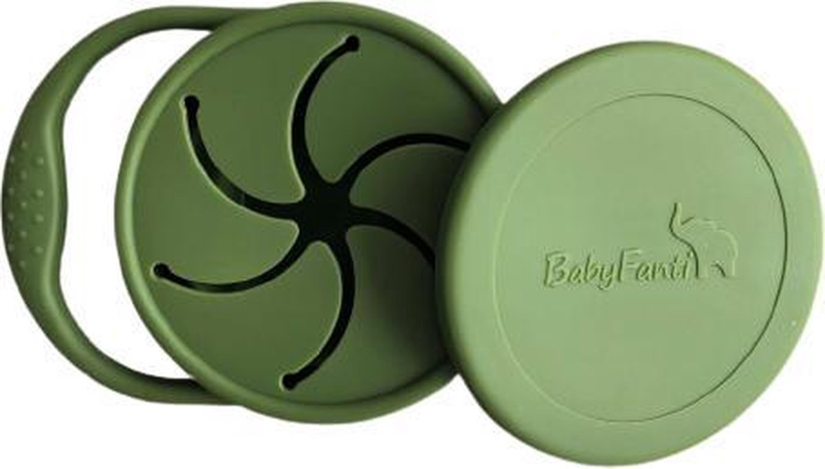 BabyFanti Snack Cup Groen - Snack Beker - Inklapbaar - Siliconen - Duurzaam - Baby - Peuter - Dreumes - Servies - Babyeetset - Onderweg