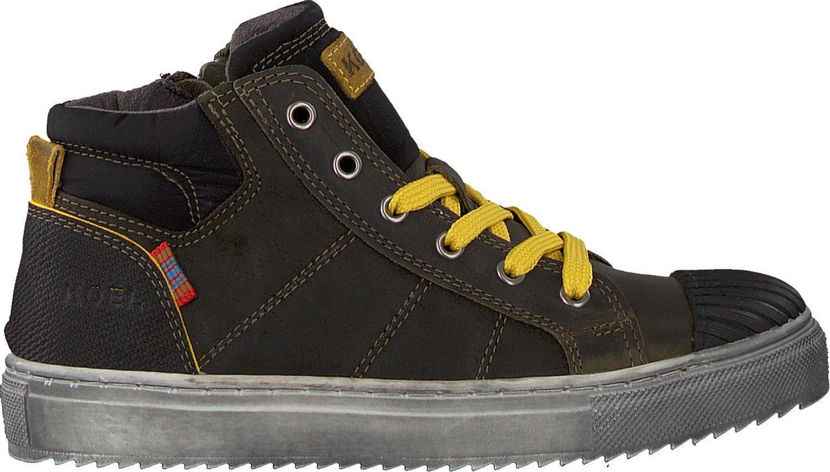 Koel4kids Ko896-al-03 Hoge sneakers - Leren Sneaker - Jongens - Groen - Maat 29