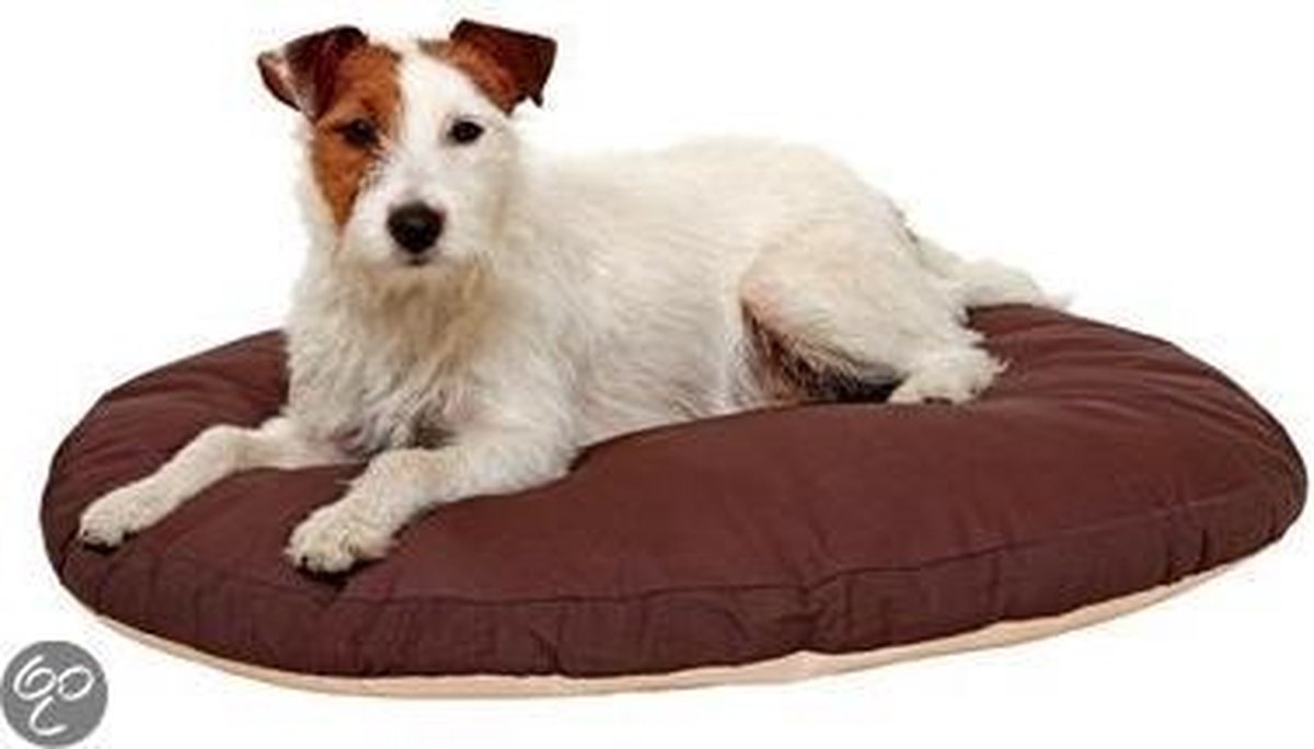 Doc Bed Ovaal Hondenkussen - Beige & Bruin - 110 x 80 x 12 cm