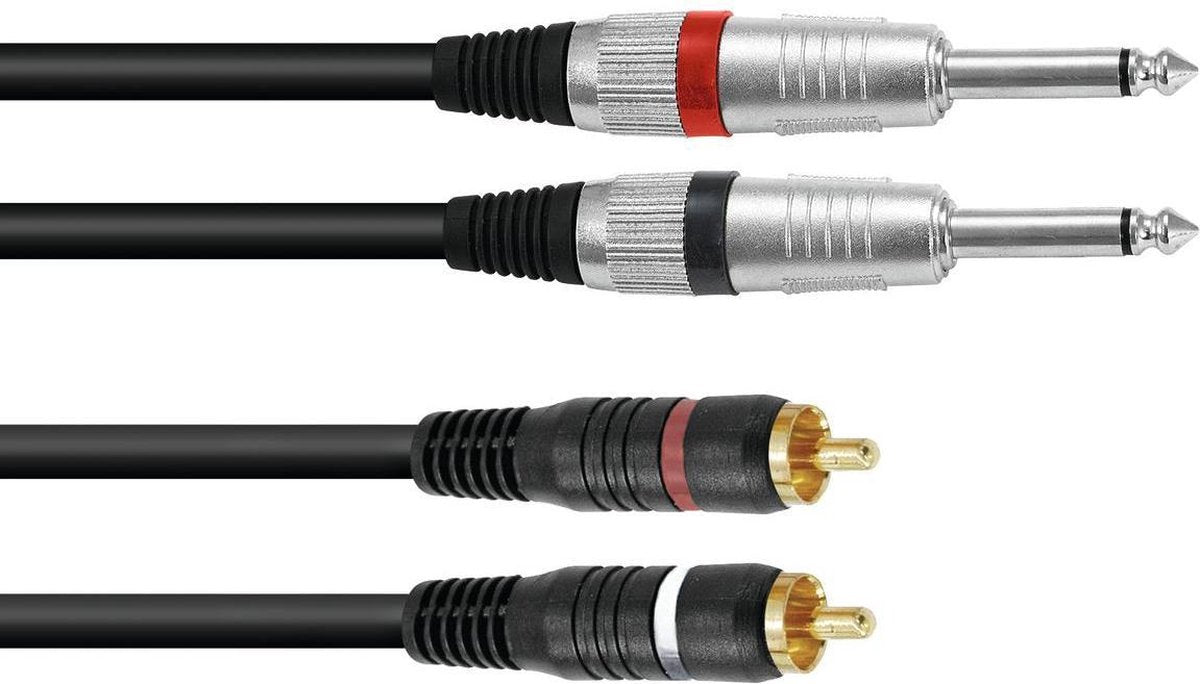 OMNITRONIC Adaptercable 2xJack/2xRCA 1m bk