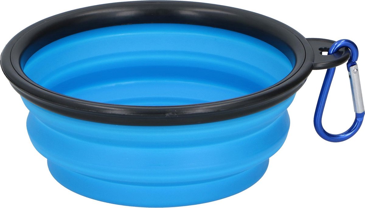 Combi-Label Opvouwbare Drinkbak - Voerbak - Waterbak - Lichtgewicht - Huisdier - Hond - Kat - Voor Onderweg - Op reis - Blauw