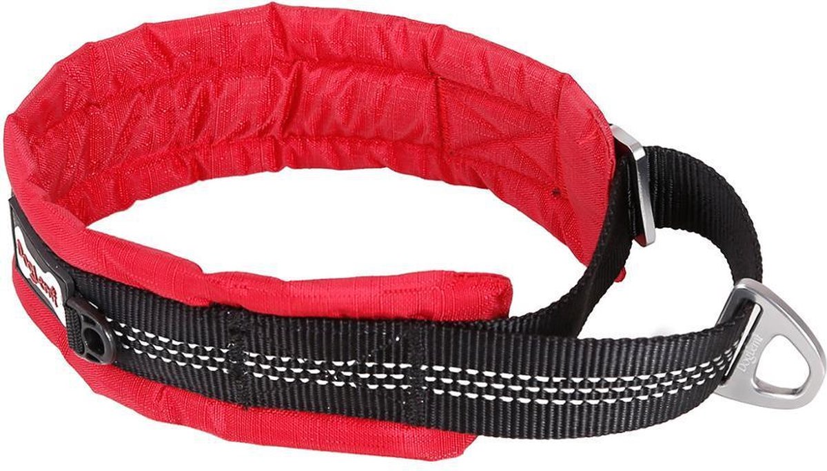 Comfortabele reflecterende halsband voor honden - MEDIUM - ROOD
