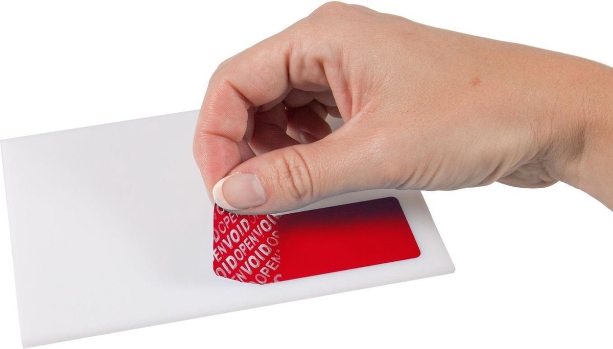 Veiligheidslabel 30 x 78 mm Non Transfer blauw - 500 label per rol