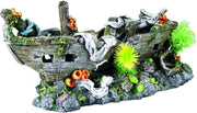 Aquarium scheepswrak + planten - Bruin - 28 x 12 x 12.5 cm