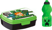 Minecraft brooddoos (17 cm - 13 cm - 6 cm) + Drinkfles  (18 cm hoog -  400 ml)