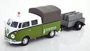 Volkswagen T1 Pritsche Road Service met aanhanger Groen / Wit 1-24 Motormax