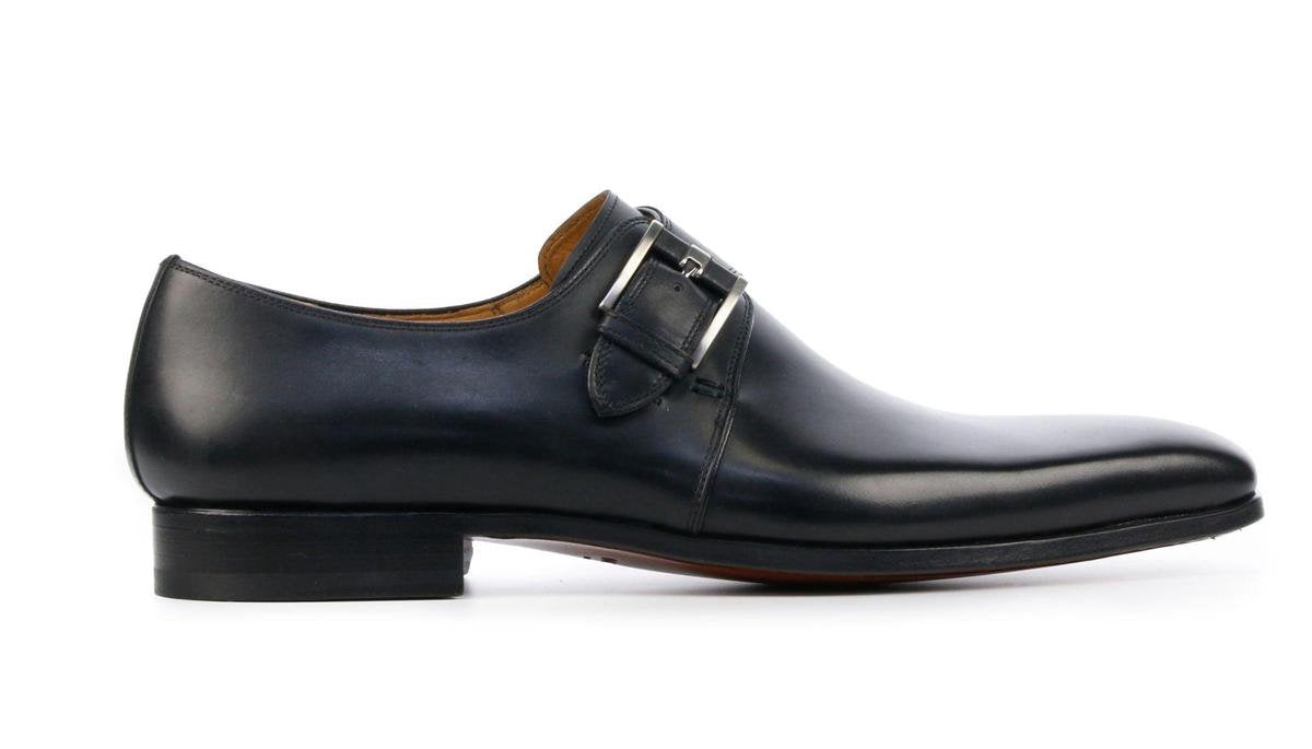Magnanni Mannen Leren Gespschoenen / Herenschoenen / Instapper 16608 - Zwart - Maat  44.5