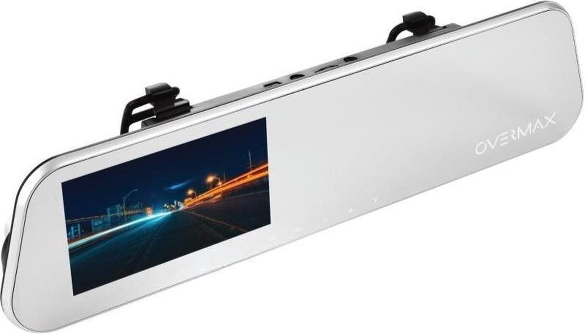 Overmax Camroad - Achteruitkijkspiegel en achteruitrijcamera - Zilver/Zwart