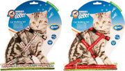 Kattentuig wandelset love 20-35cm / 10mm - 125cm Rood/Roze per 2 stuks