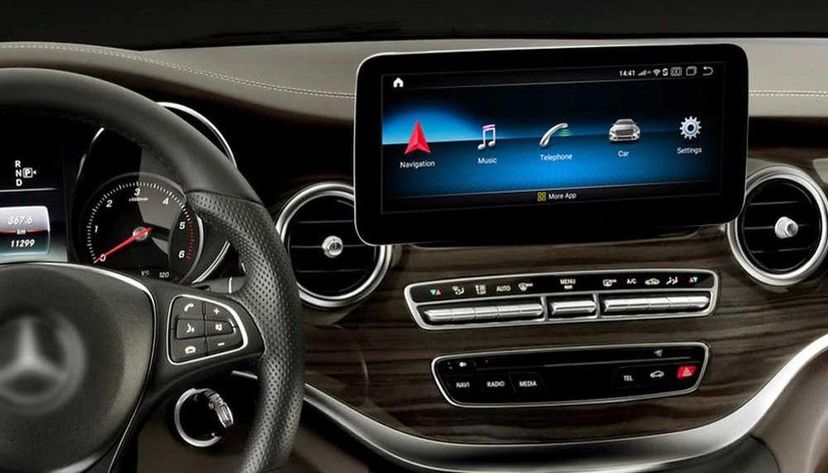 Mercedes C klasse w205 navigatie 2014-2018 carkit android 10 met draadloos carplay