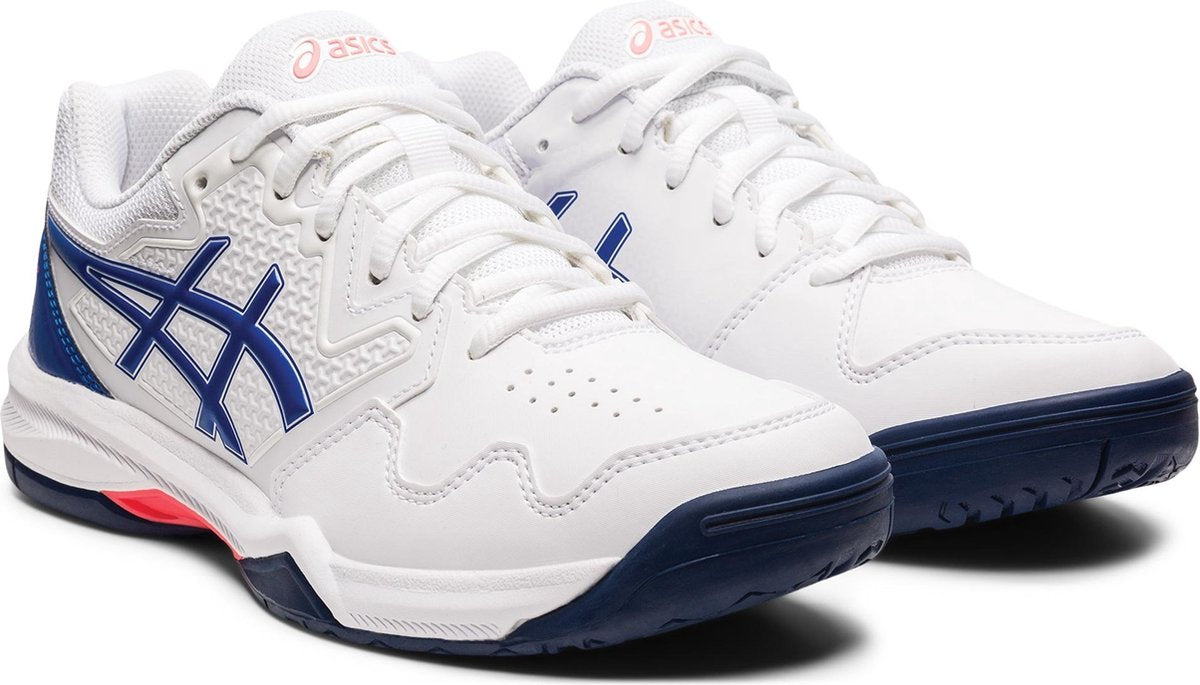 Asics Gel-Dedicate Sportschoenen - Maat 42.5 - Vrouwen - wit - blauw