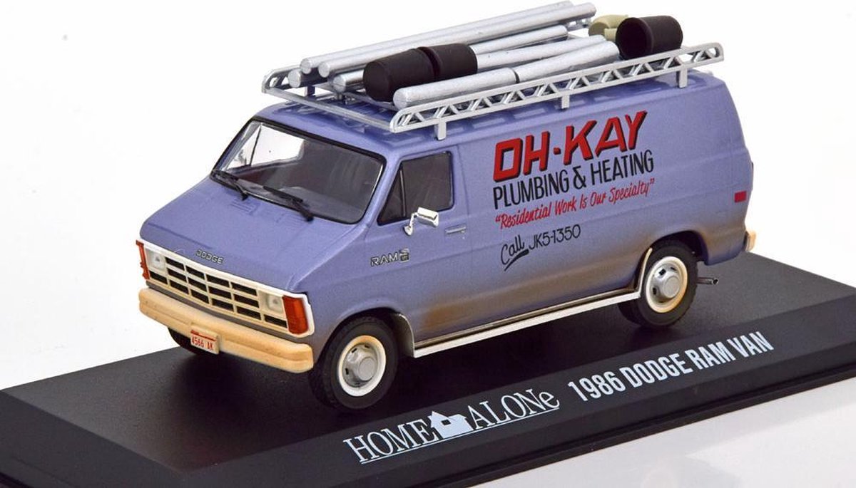 Greenlight 1/43 Dodge RAM van "Oh-Kay Plumbing & Heating" - 1986 uit de film Home Alone (1990)