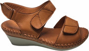 manlisa 3 velcro dames sandaal s203-301 cognac mt 39