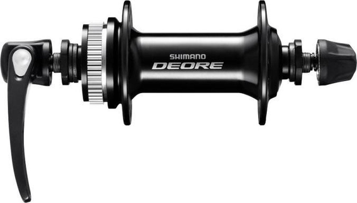 Voornaaf Shimano Deore HB-M6000 - 32 gaats - 100 mm inbouwbreedte - met snelspanner - zwart