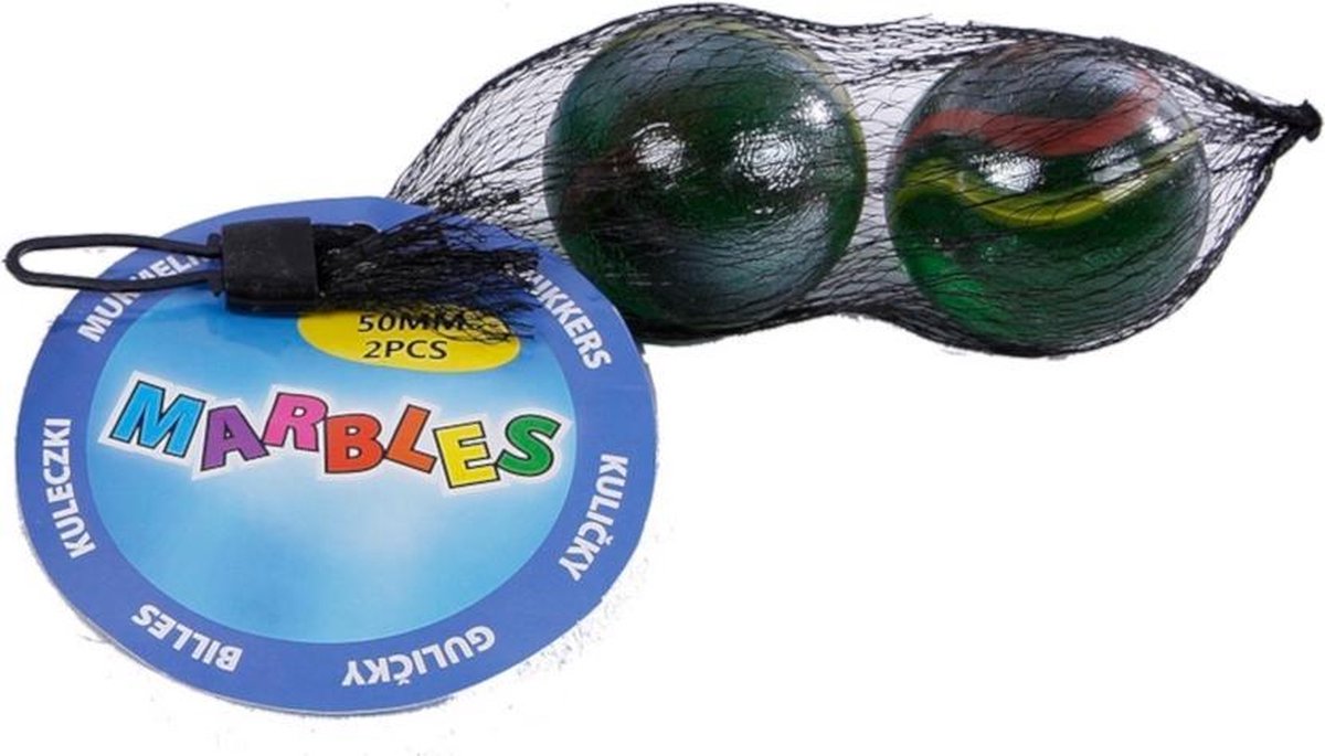 Toys Amsterdam Knikkers Bonken Junior 5 Cm Glas 2 Stuks