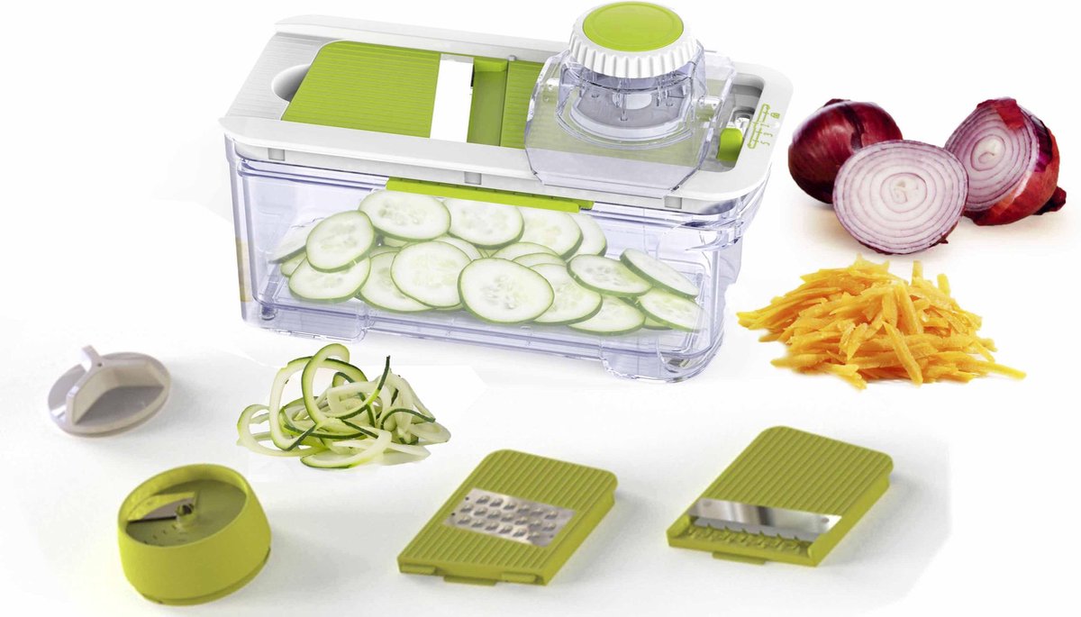 Alles in 1 mandoline/-spiraalsnijder - keukenmandoline - keukensnijder