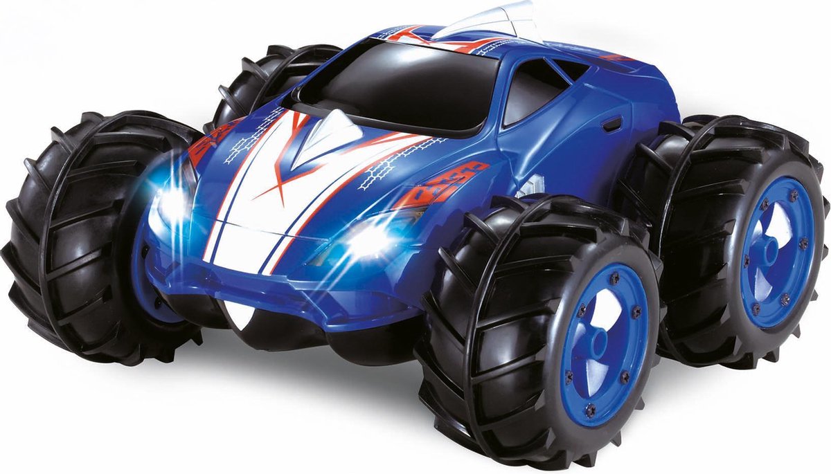 Wonky Cars - Amfibie Stunt Car - RC - RC Auto - Bestuurbare Auto - Radiografische Auto - Blauw