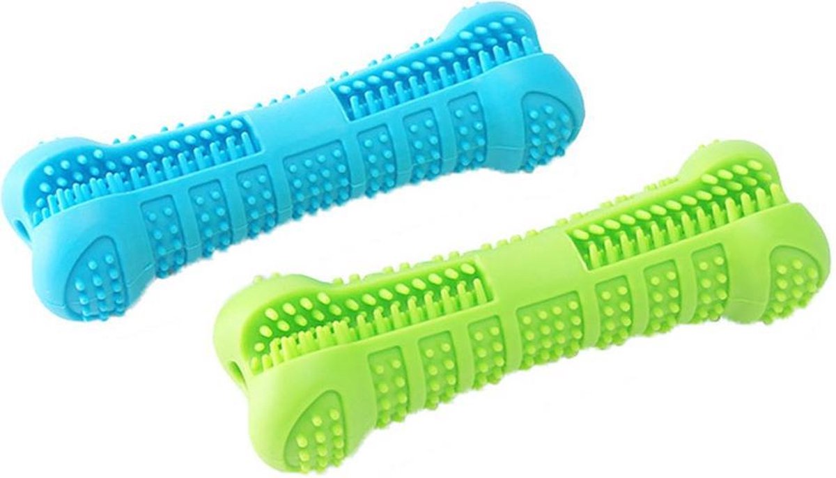 Honden blauw Tandenborstel met 1x Vanillesmaak Tandpasta set
